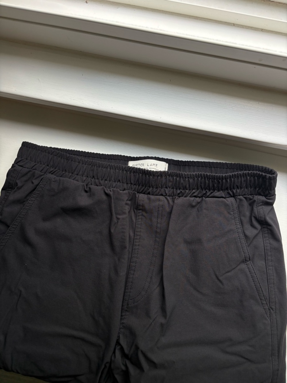 Pistol Lake Black Elastic Waist Shorts